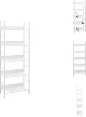 Zdjęcie produktu dla vidaXL Regał na książki 5 półek Biały 60x27,6x158,5 cm Materiał drewnopochodny - Regały i biblioteczki