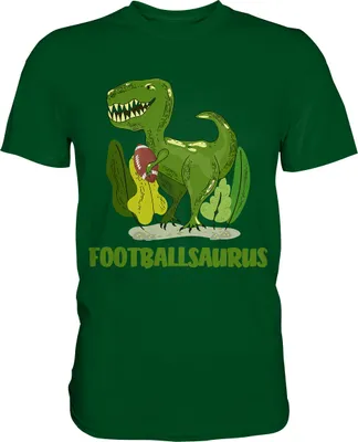 Produktbild von Dino American Football Dinosaurier T-Shirt – Bottle Green / L