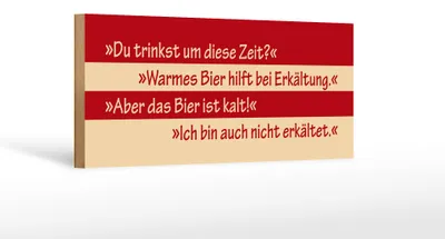 Produktbild von Holzschild Spruch 27x10cm Du trinkst um diese Zeit