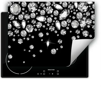 Immagine prodotto di DarHaus Piastra di copertura per stufa 70x52 cm Tappetino antiscivolo Roll-up, nero - diamanti