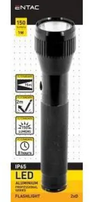 Immagine prodotto di Torcia LED NoBrand Entac 1 W in alluminio nero 2xD