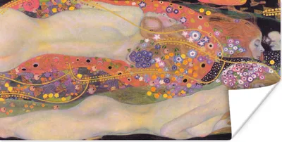 Produktbild von MuchoWow® Poster Wasserschlangen II - Gemälde von Gustav Klimt 120x80 cm - Bilder