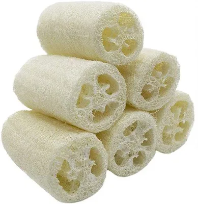 Produktbild von Naturkautschukschwamm - 6 Stück - Natürlicher Badschwamm - Abhärtung - Küchenreinigung - Ca. 10 cm - Langlebiger Schwamm