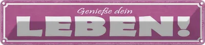 Produktbild von vianmo Blechschild 10x46 cm genieße dein Leben Witz Humor Lustig Spaß Dekoration