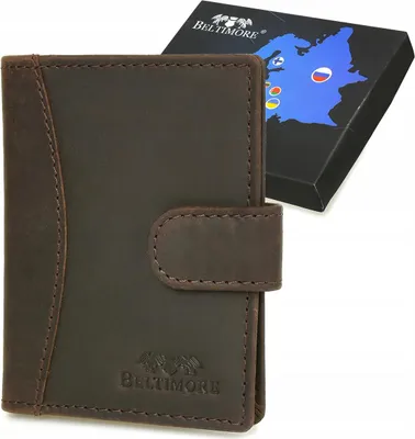 Image de Porte-cartes de visite en cuir, portefeuille pour cartes et documents, cuir naturel, marron