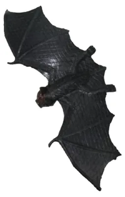 Produktbild von Schwarze Kunststoff Fledermaus mit roten Augen 11 cm als Halloween Dekoration