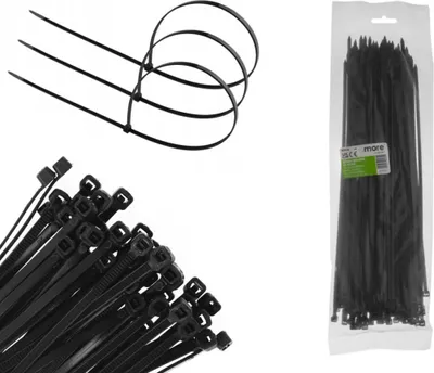 Zdjęcie produktu dla Opaski Zaciskowe Kablowe Trytytki 4.6x300mm Czarne 100szt