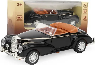 Produktbild von Mini Stimulationslegierung Klassiker Car Car Roadster Sound und Lichtmodell Spielzeugfahrzeug (schwarz)