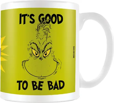 Produktbild von The Grinch - Kaffeebecher "It's Good To Be Bad" PM11084 (Einheitsgröße) (Weiß/Schwarz/Grün)