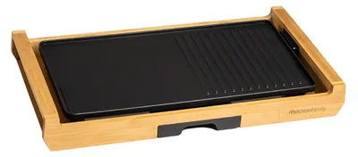 Zdjęcie produktu dla Melchioni Bamboo Grill, Czarny, Drewno, Ruszt + patelnia, 43 x 23 mm, 1800 W, 230 V, 50 Hz