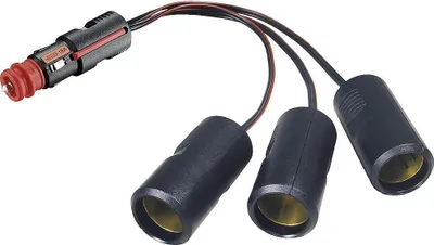 Produktbild von Pro Car 65049 Drillingskupplung 0,25 m, Schwarz - Kfz-Universalstecker > 3x Kfz-Kupplung