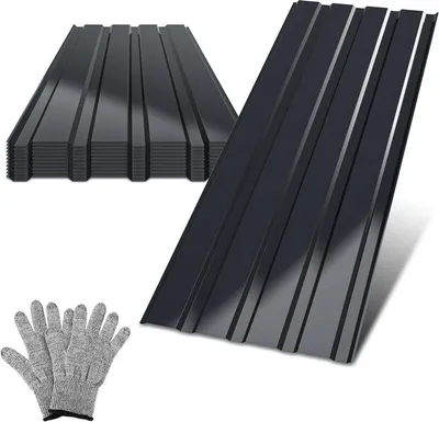 Obrázek produktu pro TolleTour 12xtrapézový plech 115x45 cm=6 ㎡ Střešní plech pro přístřešek na auto Antracitový profilovaný plech Střešní plech Vlnitý plech Střešní panely Stěnové plechy Šedá barva