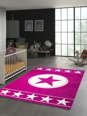 Produktbild von Kinderteppich Sterne Pink Creme Größe - 120 x 170 cm