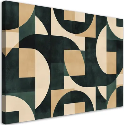 Produktbild von Leinwandbild Geometrisches Mosaik Retro 100x70 Feeby Violett bild für die wand bereit zum aufhängen