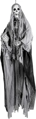 Obrázek produktu pro Závěsná dekorace kostlivce Halloween dekorace šedočerná 180 cm -