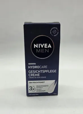 Produktbild von NIVEA MEN Hydrocare Gesichtspflege Creme 75 ml, Männer, 75 ml, Creme, Jeder Hauttyp, All ages, Feuchtigkeitsspendend, Nährend, Auffrischend