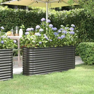 Produktbild von Cloris Designermöbel Hochbeet Pulverbeschichteter Stahl 152x40x68 cm Anthrazit 2024 Neu