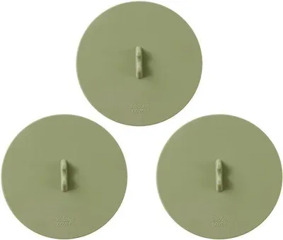 Image de Couvercles en silicone pour tasses, 6 couleurs, couvercles respirants et imperméables, pour tasses, mugs et gobelets à café, lot de 3 (vert)