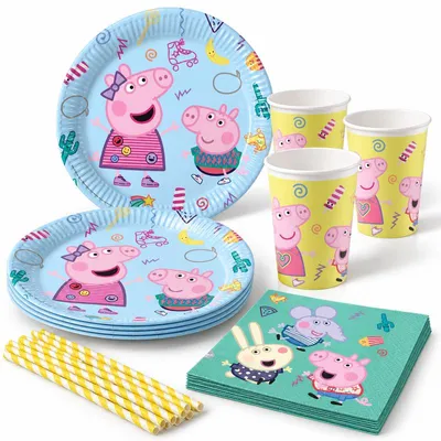 Produktbild von Kindergeburtstag Party Set Peppa Wutz Geburtstag Deko Party Set Peppa Pig