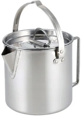 Produktbild von Leichtgewichts-Campingkochtopf, 1,2 Liter, tragbar, Outdoor-Kochtopf mit Griff und Deckel, ideal für Camping, Wandern, Picknicken, Rucksackreisen, silberfarben.