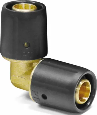 Produktbild von Pipetec Steckfitting Winkel 90° für Aluverbundrohr 16 x 2 mm : 16x2 mm - 90° Größe: 16x2 mm - 90°