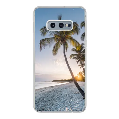 Produktbild von MuchoWow® Handyhülle Schutzhülle Hülle für Samsung Galaxy S10e Strand - Sonnenuntergang - Palme Silikon Softcase Handy Hülle - Handy