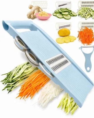 Image de Mandoline de cuisine - Trancheuse multifonction 5-en-1 - Râpe et trancheuse pour préparer des plats en julienne