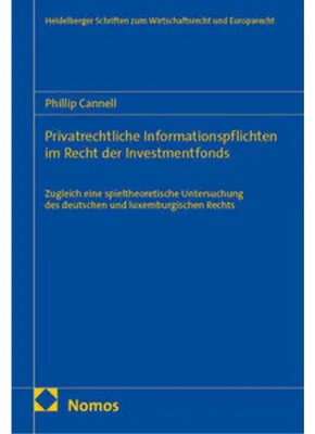 Produktbild von Privatrechtliche Informationspflichten im Recht der Investmentfonds