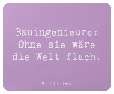 Produktbild von Mr. & Mrs. Panda Mauspad Spruch Bauingenieur Held - Lavendeltraum - Geschenk, Ingenieurwesen, Beruf, Berufsgestaltung, Projektmanagement, Geschenke für Berufstätige