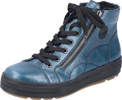 Zdjęcie produktu dla Rieker damskie sznurowane buty z ozdobnymi przeszyciami sznurowane buty za kostkę N2710, rozmiar:39 EU, kolor:Niebieski