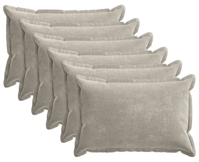 Produktbild von vidaXL Kissenbezug 6 stk. HOUTEN Hellgrau 40 x 60 cm Chenille-Stoff