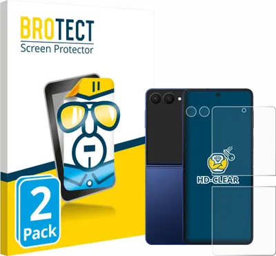 Produktbild von 2x Für Samsung Galaxy Z Flip 7 (Display+Kamera) Schutzfolie BROTECT Displayschutz Display Schutz Folie Klar Transparent