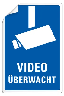 2er-Pack Videoüberwachungs-Aufkleber, 13 x 9 cm, PVC
