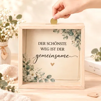 Obrázok produktu pre Darčeková pokladnička na peniaze s 3D rámikom na fotografie, vhodná na svadby