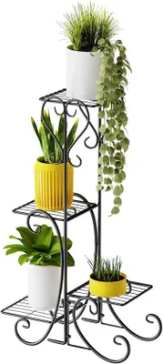 Immagine prodotto di Portavasi per interni ed esterni - Portavasi a 4 ripiani - Decorazioni da giardino e arredo per balconi