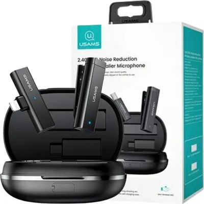 Immagine prodotto di Usams 2.4G microfono lavalier senza fili Lightning Zb244Mkf01 (Us-Zb244)
