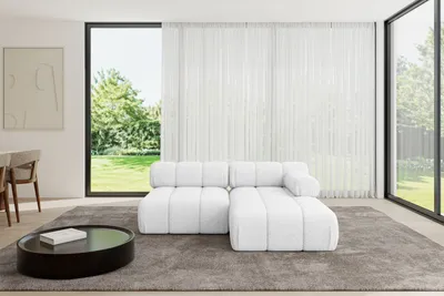 Produktbild von ALTDECOR Modulares Sofa Ecksofa in L-Form - Razon-L1 - 190x160x70 cm Weiß Corner modular Sofa Eckcouch Couch Wohnlandschaft Cauchsofa Polstersofa