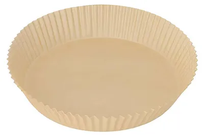 Produktbild von 100x Backpapierzuschnitte für Heißluftfritteusen Mikrowelle Backofen Ø20cm x 4,5cm braun