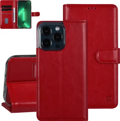 Produktbild von UNIQ Accessory iPhone 13 Pro Booktype Case - Card holder for 3 cards - Magnetic closure - Red