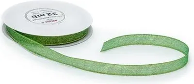 Image de Ruban brocart pour emballer des cadeaux, décoratif, 12 mm, 32 m, vert