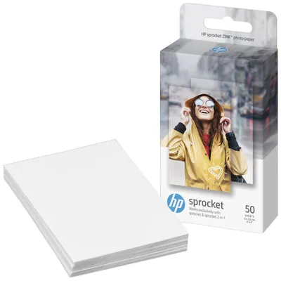 Produktbild von HP Sprocket 2 x 3 Zoll (5 x 7,6 cm) Fotopapier– 50 Bögen, Business, 65,1 mm, 30,1 mm, 123,4 mm, 65,1 mm, 30,1 mm