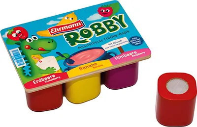 Produktbild von Tanner Robby Früchtequark Becher Holz 6er, in verschiedenen Farben