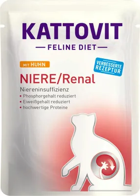 Produktbild von Kattovit - Feline Diet Pouchbeutel Niere/Renal 24x85g  |  Huhn