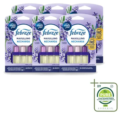 Image de 6 recharges Ambi Pur 3Volution, parfum lavande, 20 ml - Pack de 6