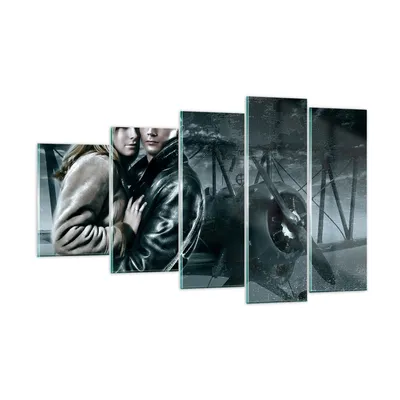 Produktbild von Bilder auf glas - Liebe Paar Avionik Flugzeug klassisches Flugzeug - 100x60cm - Glasbilder - Wandbilder - Kunstdruck - Wanddekoration aus Glas - Glas Bilder - Wandbild auf Glas - GEG100x60-0313