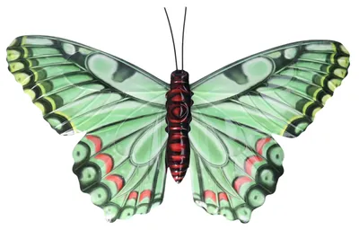 Produktbild von Pro Garden Wanddekoration Schmetterling - grun - 49 x 34 cm - Metall - Wanddekoration / Zaun / Gart