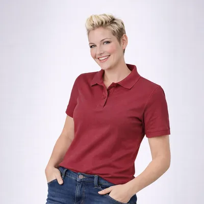 Produktbild von Damen Poloshirt, bordeaux, Größe 3XL : 3XL : bordeaux : 100% Baumwolle