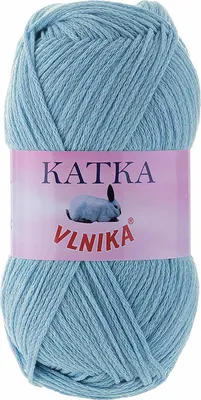 100g Strickgarn Katka Unifarben 80% Baumwolle 604 hellblau