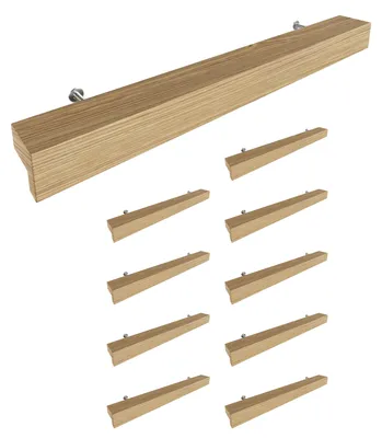 Produktbild von Sossai Holz Möbelgriffe aus Eiche | GAH01 | Lochabstand 160mm, Länge 220mm, 10 Stück