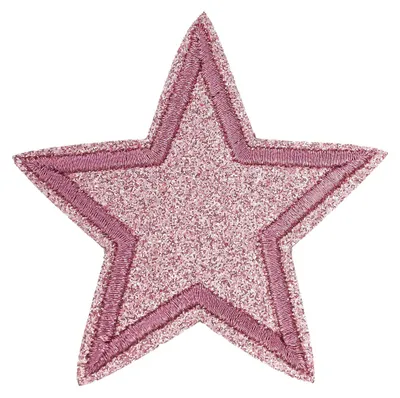 Produktbild von 3 Glitzer Stern Aufbügler 65mm Aufnäher Applikationen Zierapplikation, Farbe wählbar